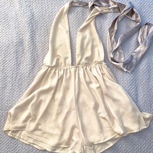 lucy in the sky satin romper